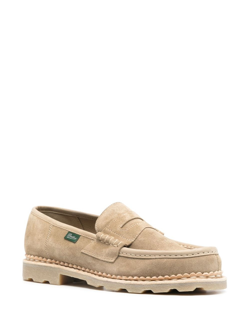 Paraboot logo-patch suede loafers outlook