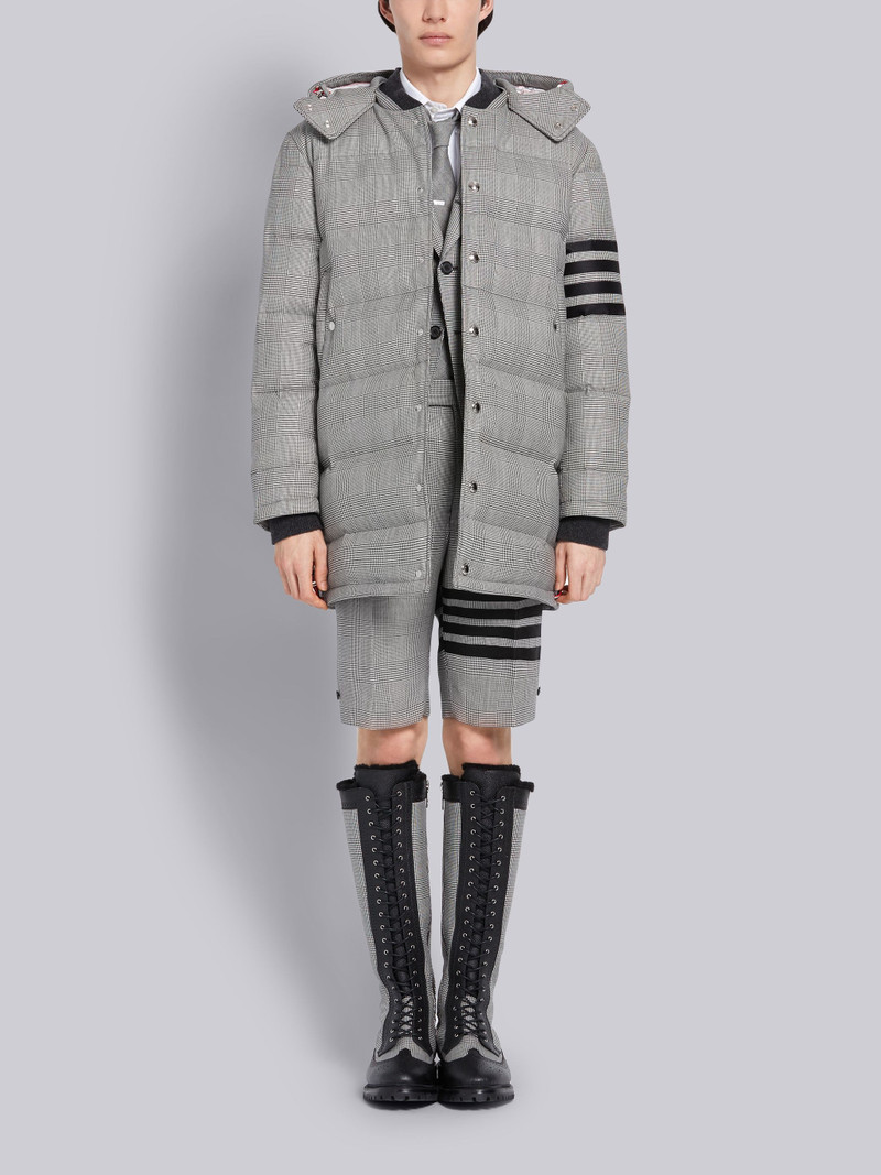 Black And White Heavy Wool Prince Of Wales Classic 4-Bar Shorts 4