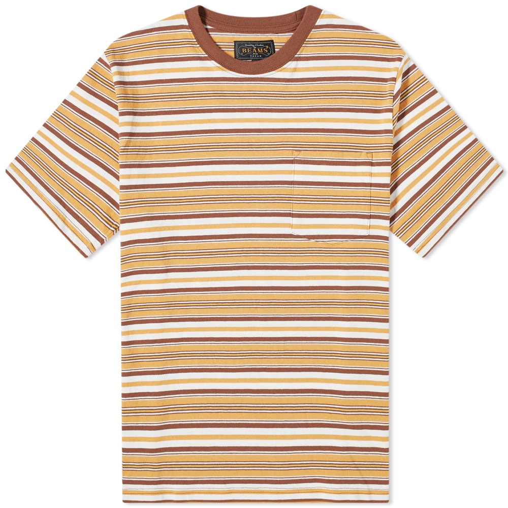 Beams Plus Multi Stripe Pocket Tee - 1