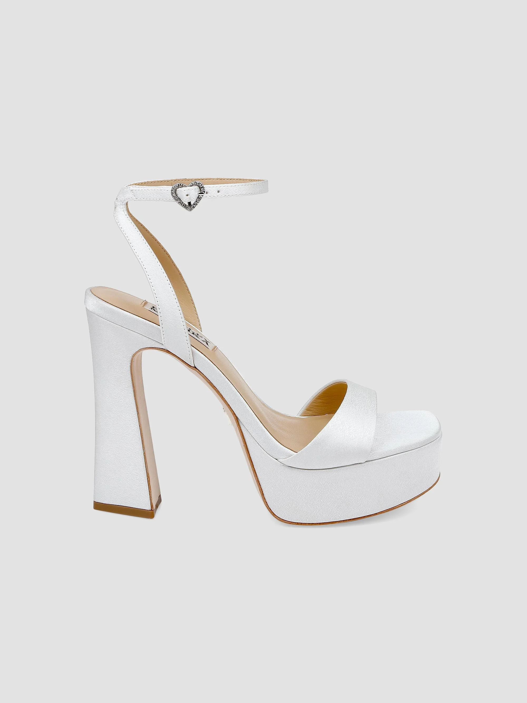 Women's Caia 125MM Satin Platform Sandals - White Crepe - 1