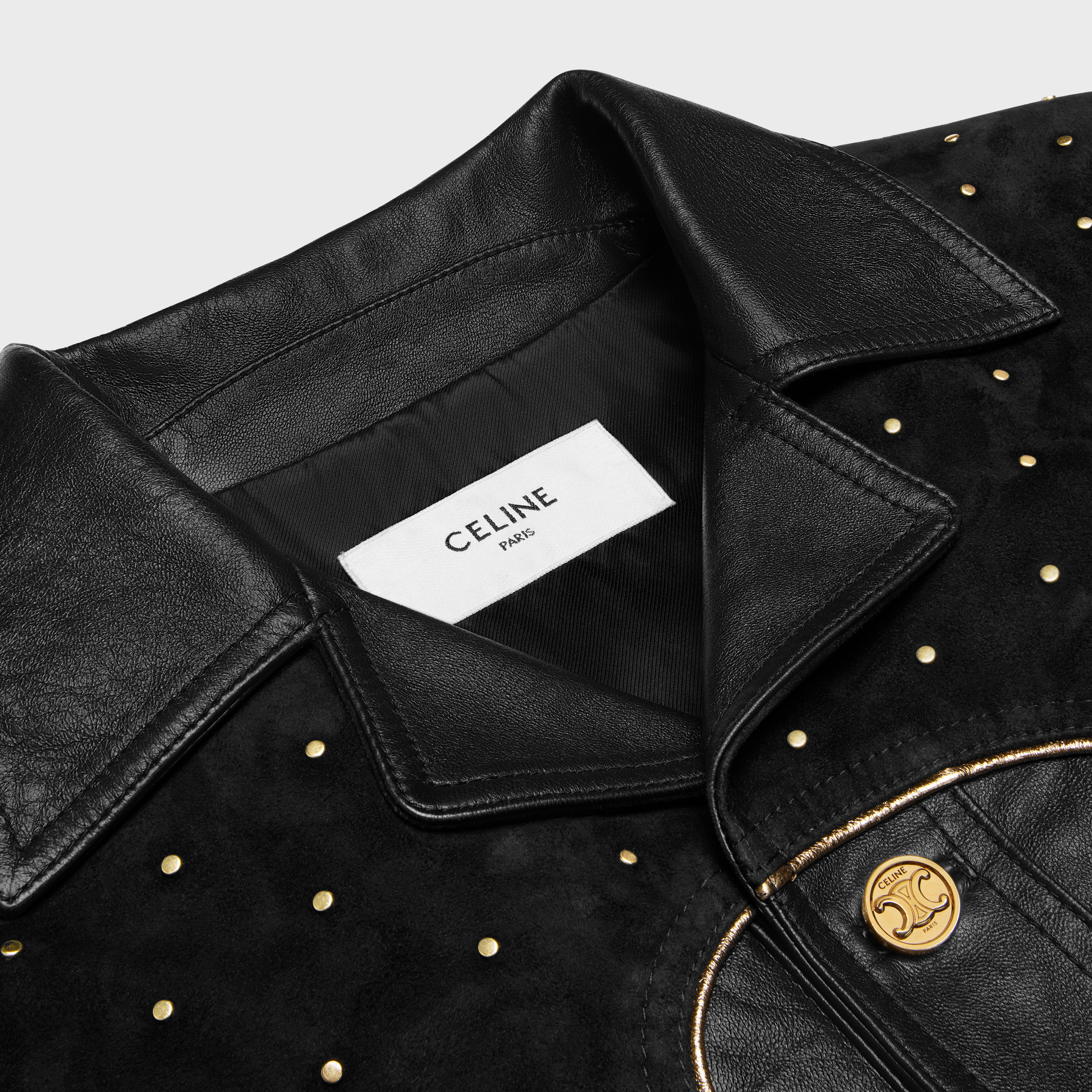 western blouson jacket with studs in soft lambskin - 3