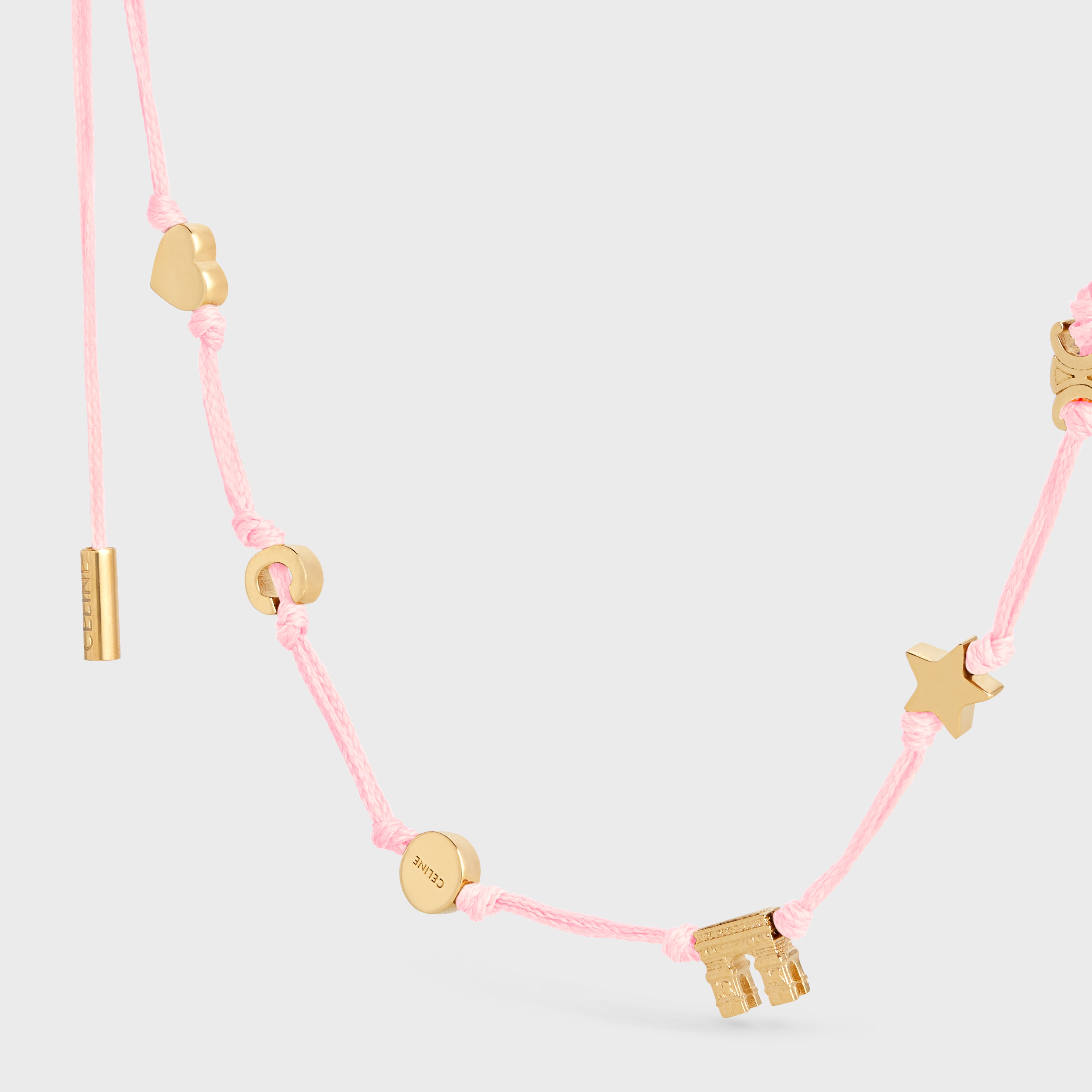 Celine Plage Multi Necklace in Brass with Gold Finish and Polyester - 3