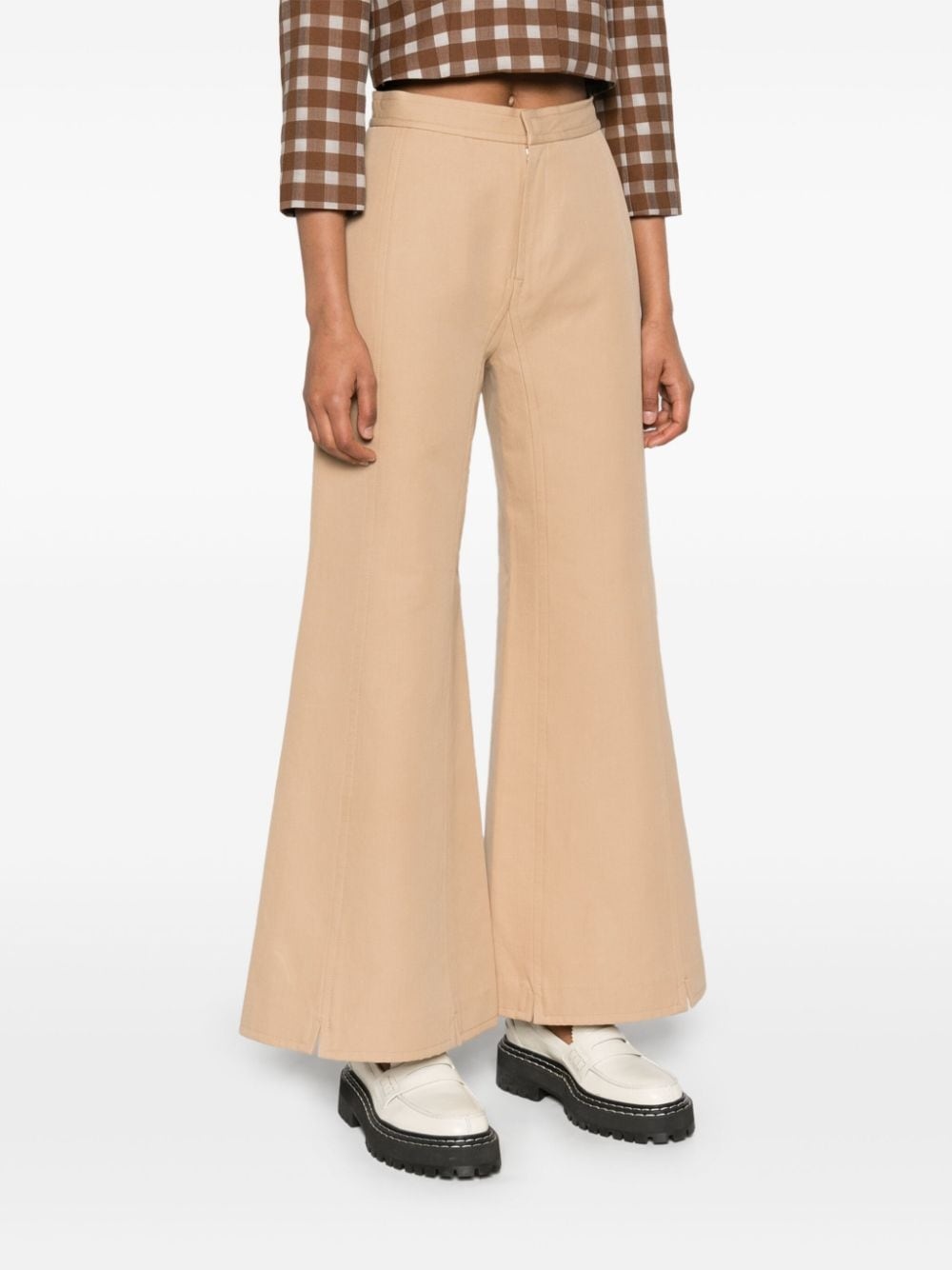 Tegola seam-detail flared trousers - 3