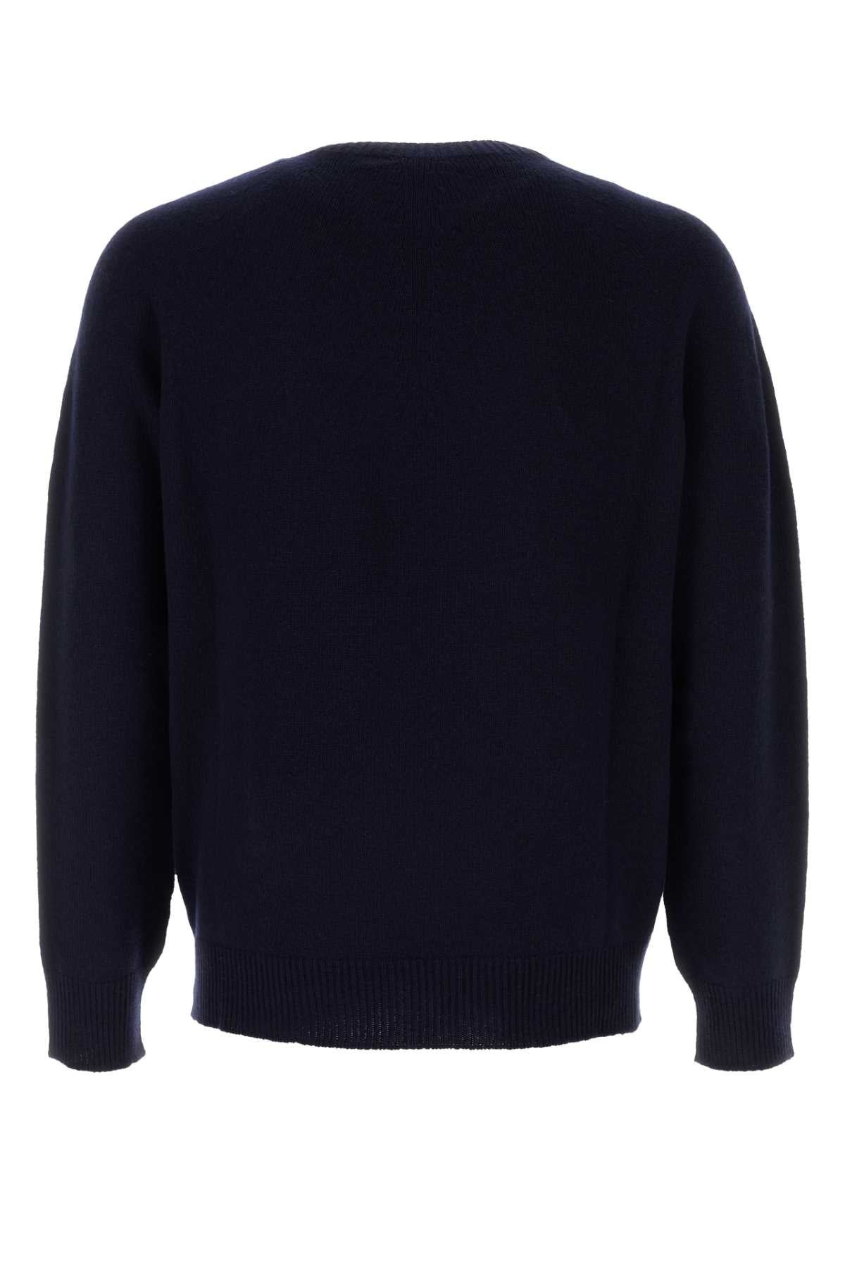 Jil Sander Men Midnight Blue Wool Blend Sweater - 2