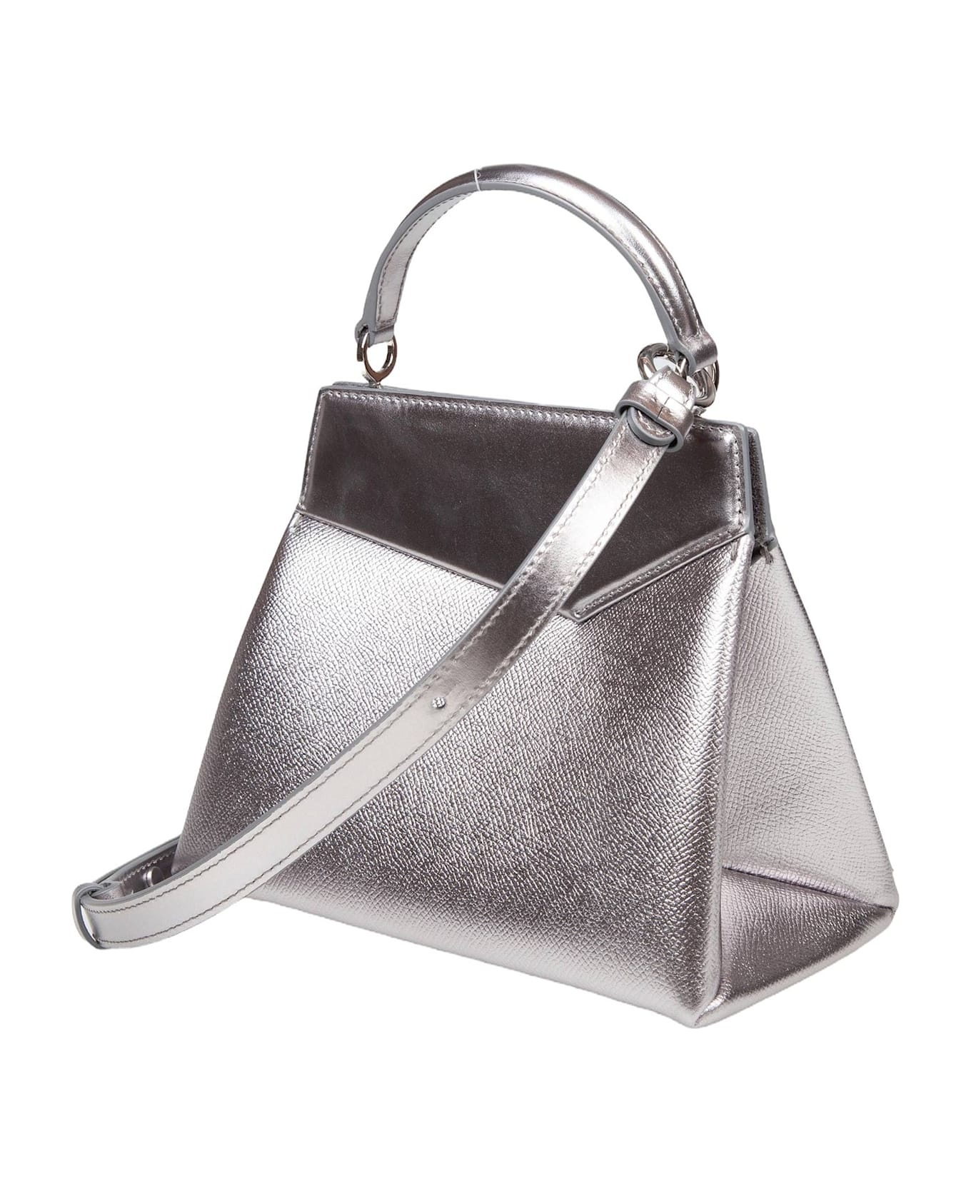 Snatched Handbag Small In Metallic Leather - 3