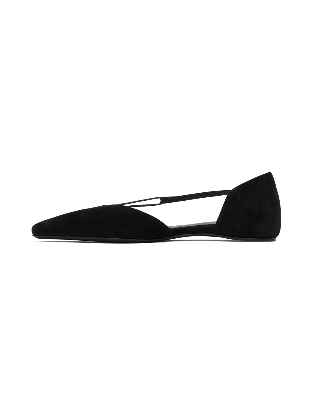 Black 'The Suede T-Strap' Ballerina Flats - 3