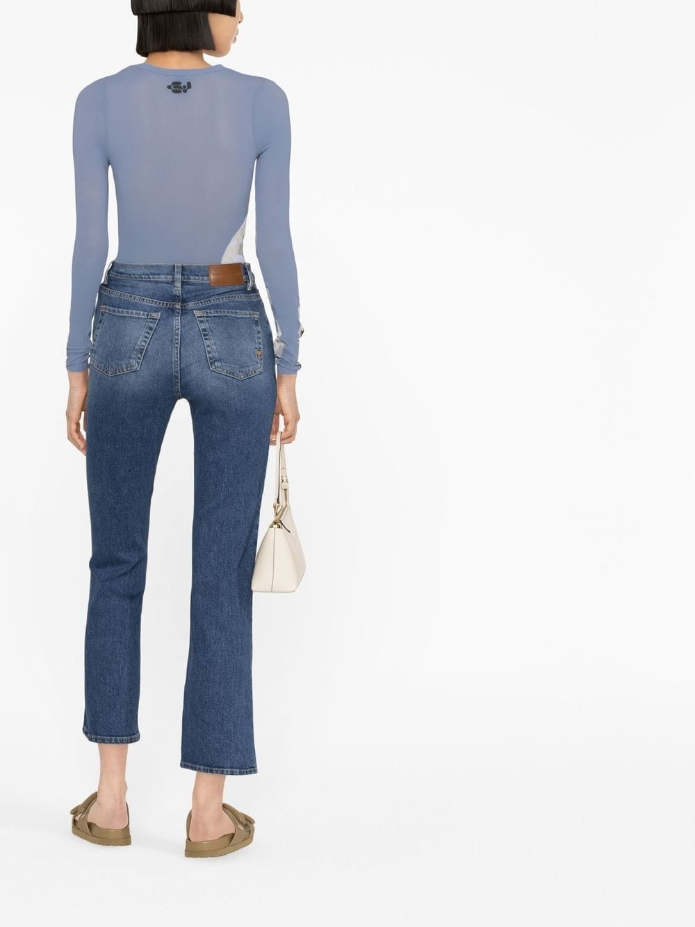 cropped slim-fit jeans - 3