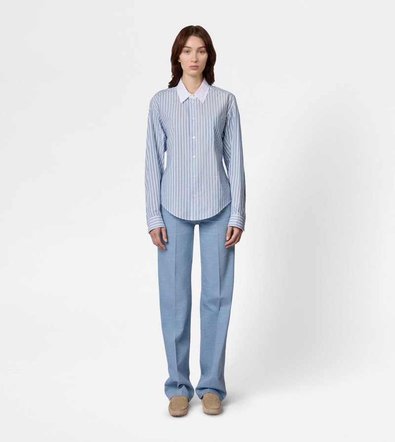 Tod's SHIRT IN POPLIN - LIGHT BLUE, WHITE outlook