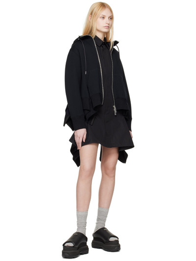 sacai Black Handkerchief Hem Minidress outlook