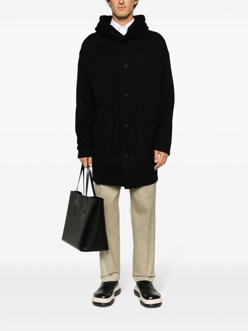 Yohji Yamamoto long-sleeved hooded single-breasted coat outlook