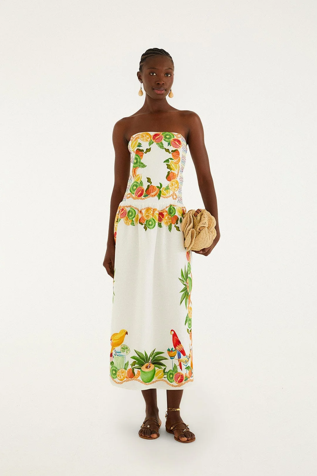 Biricutico Scarf Off-White Strapless Maxi Dress - 1