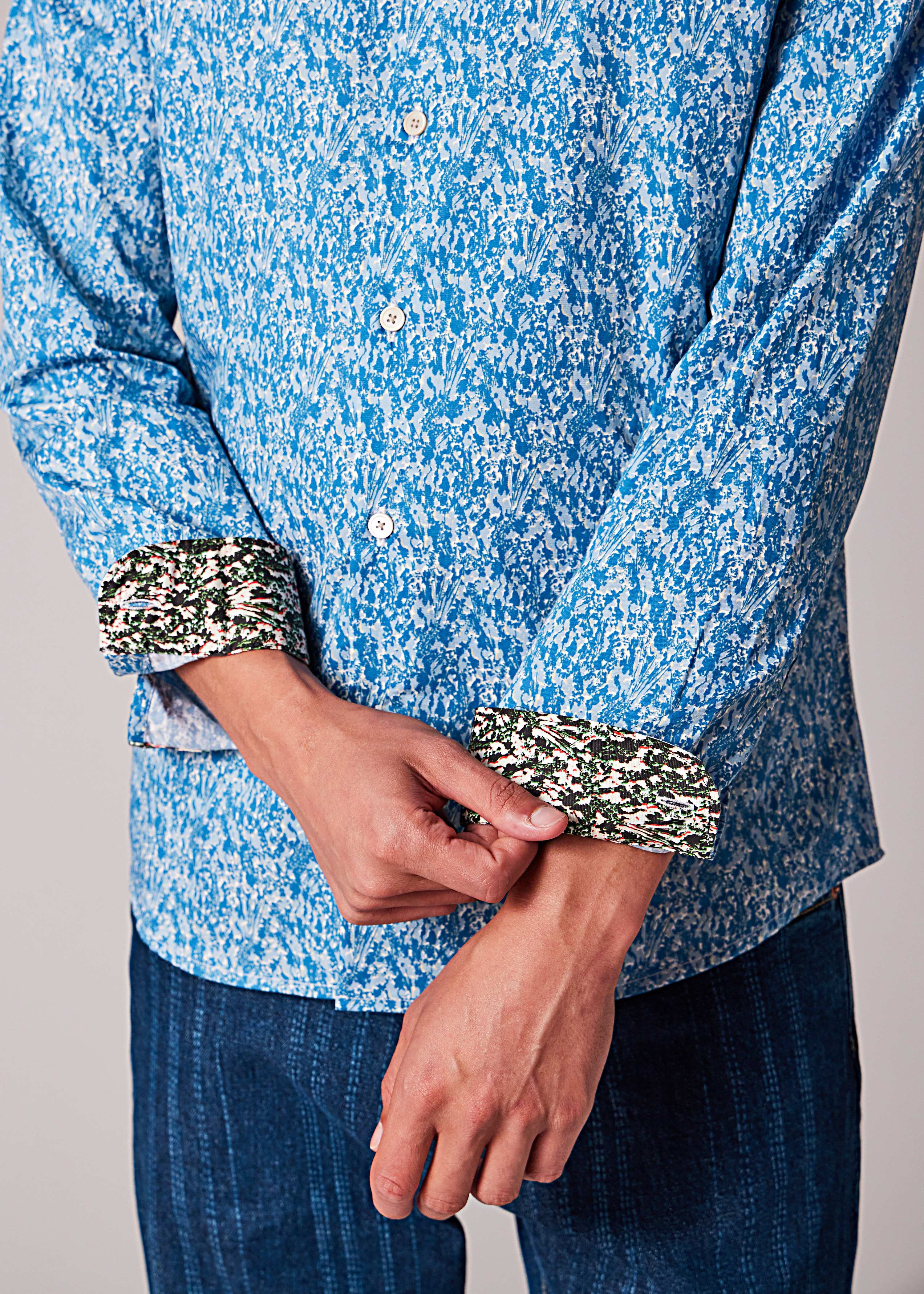 Blue 'Yarrow' Tailored-Fit Shirt - 4