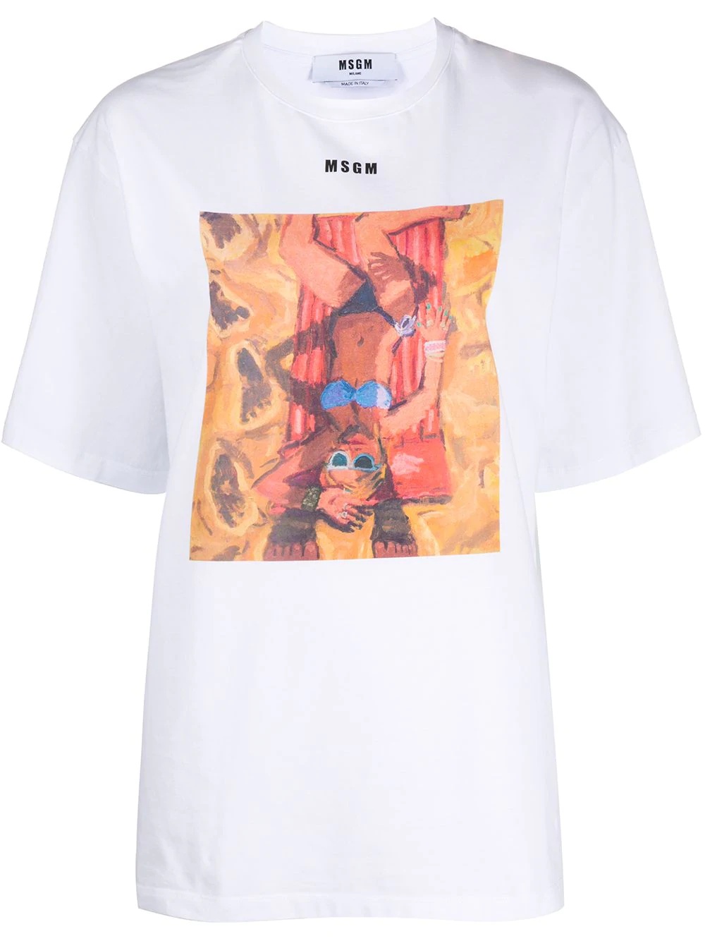 sun bathing-print boxy T-shirt - 1