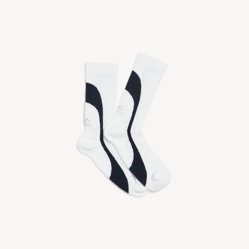 BALENCIAGA Men's Techwear Technical Socks in White/navy outlook