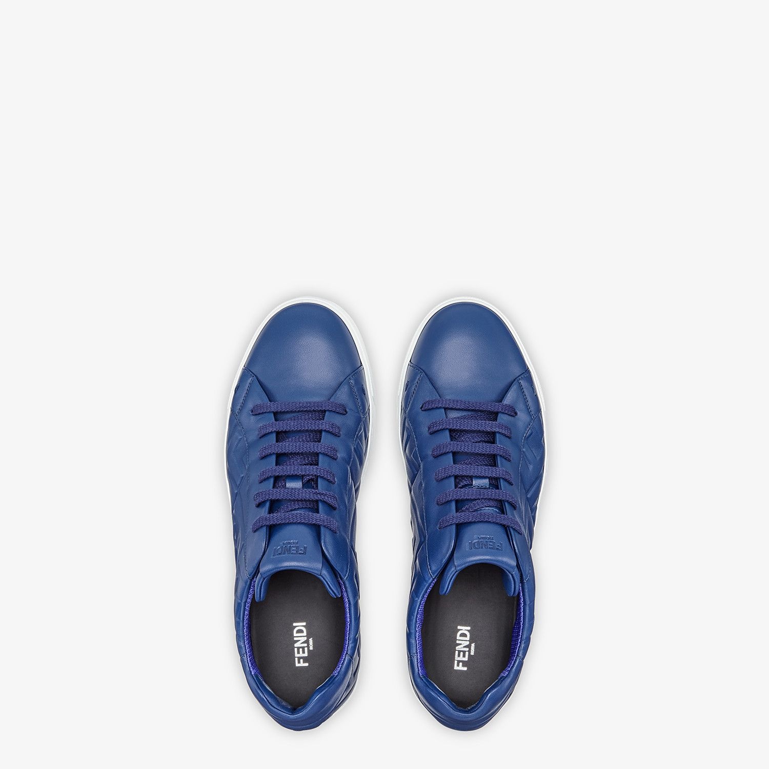 Blue nappa leather low-tops - 4