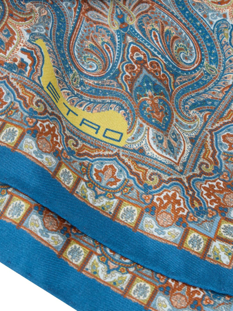 Etro floral paisley silk pocket square outlook