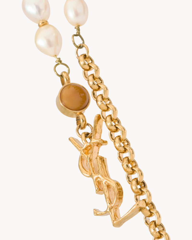 SAINT LAURENT CASSANDRE PEARL CHAIN BELT IN RESIN AND METAL outlook