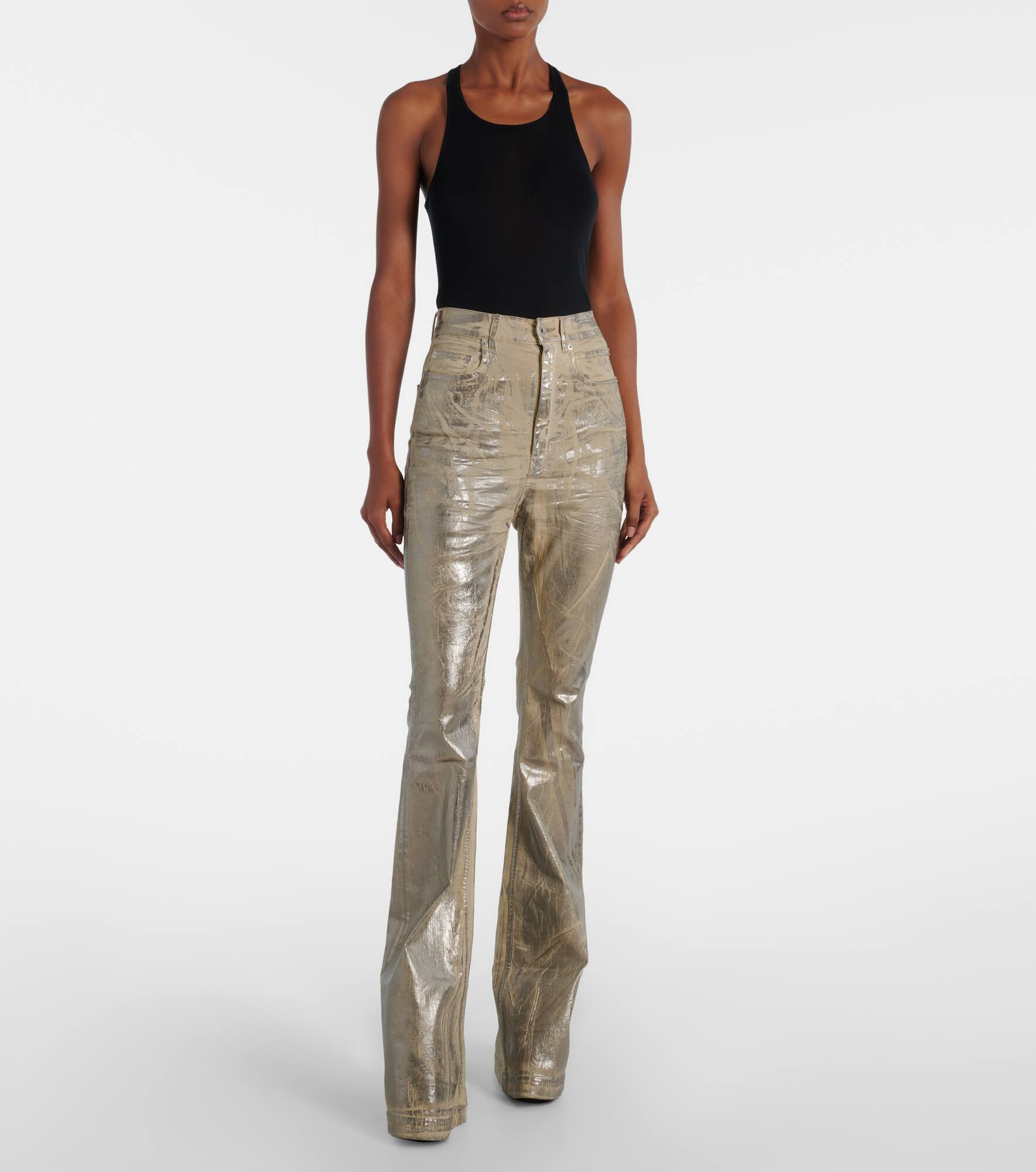 Bolan coated high-rise bootcut jeans - 7