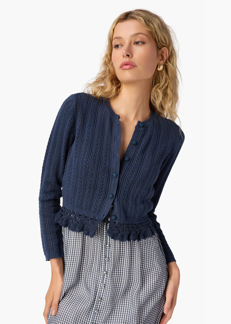 CAMI NYC LILIBETH POINTELLE CARDIGAN MOODY BLUE outlook