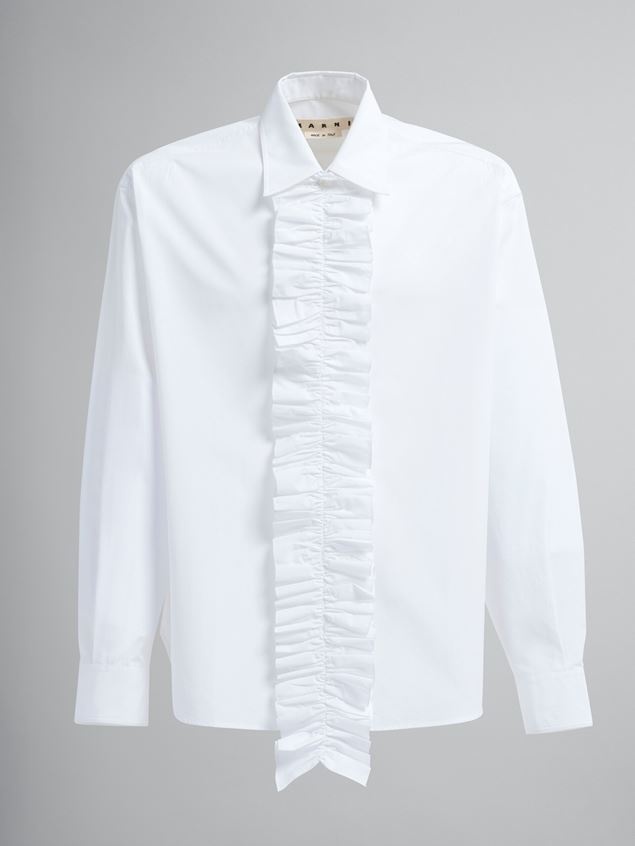 ORGANIC POPLIN SHIRT WITH REMOVABLE JABOT DETAIL - 1