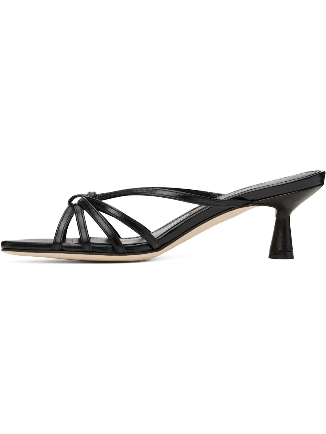 Black Abby Leather Mules - 3