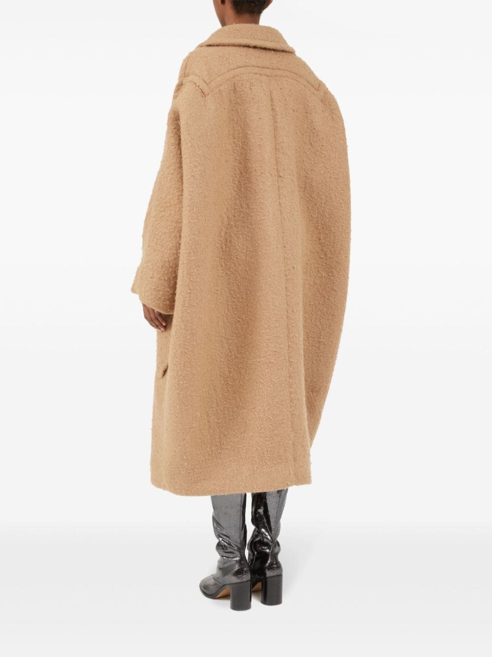 oversized effect bouclé mohair coat - 5