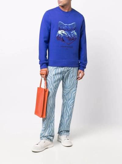 Maison Kitsuné embroidered cotton-blend sweatshirt outlook