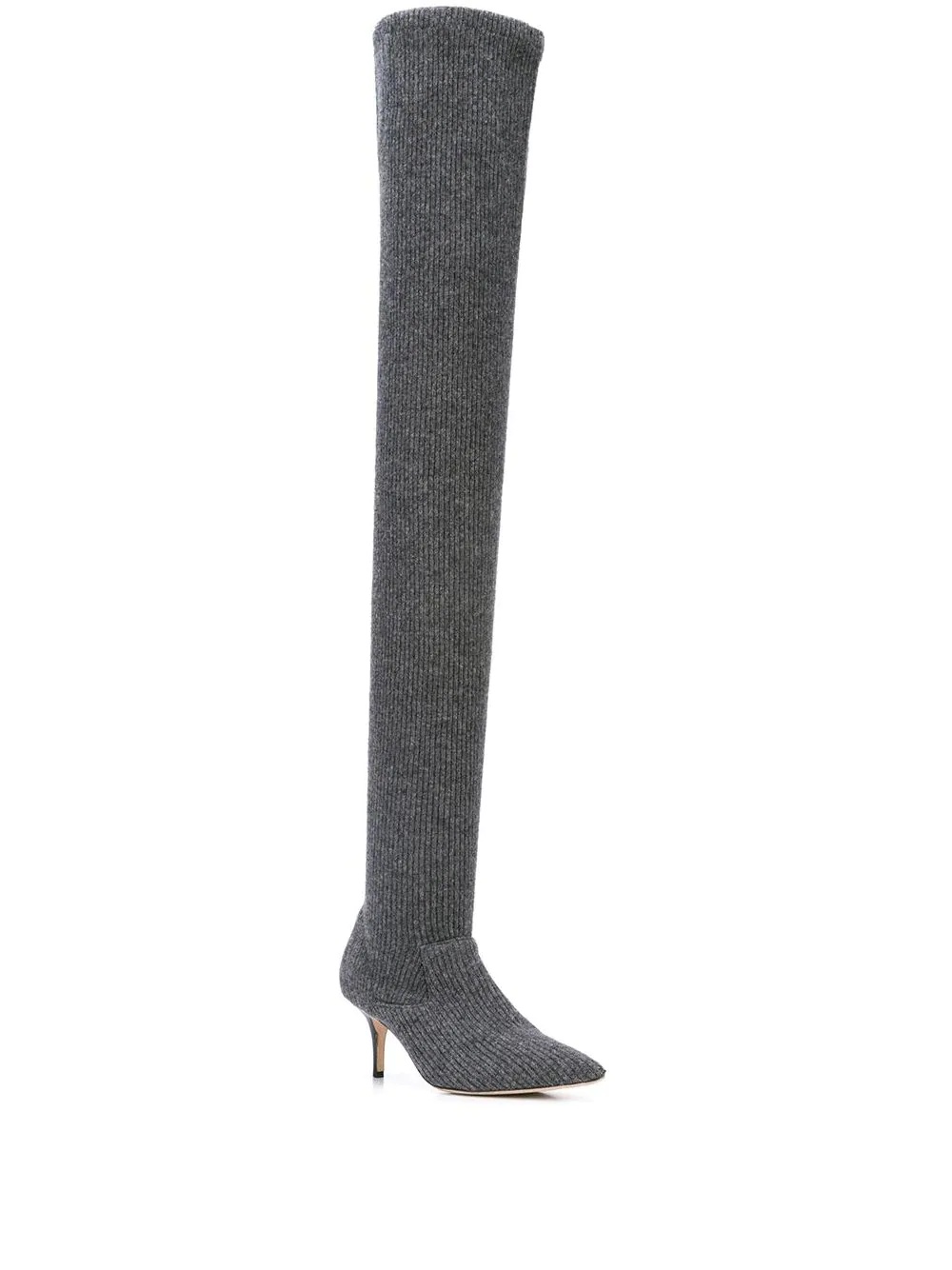 thigh-high knitted sock boot - 2