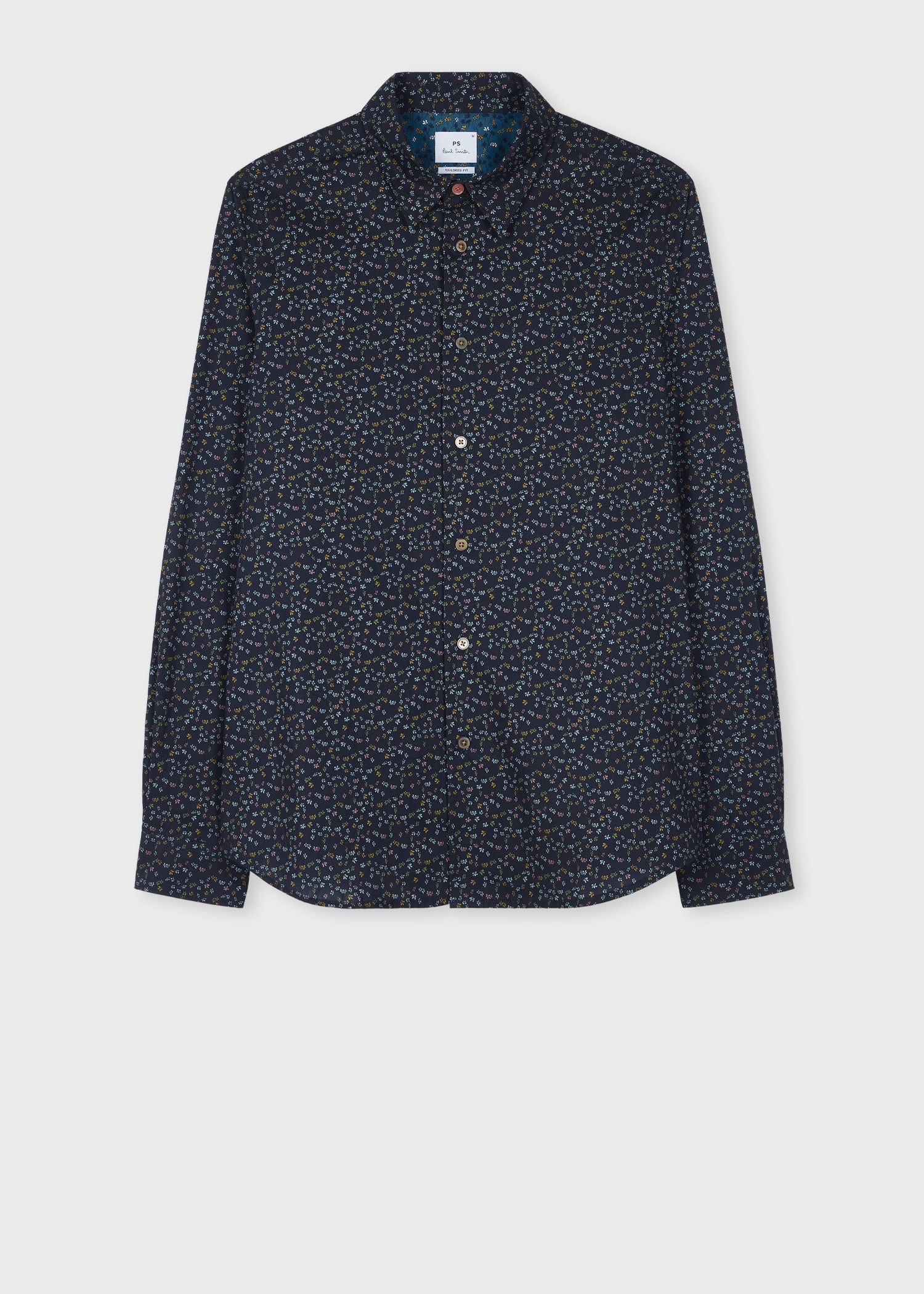 Tailored-Fit Navy 'Oxalis Floral' Print Shirt - 1