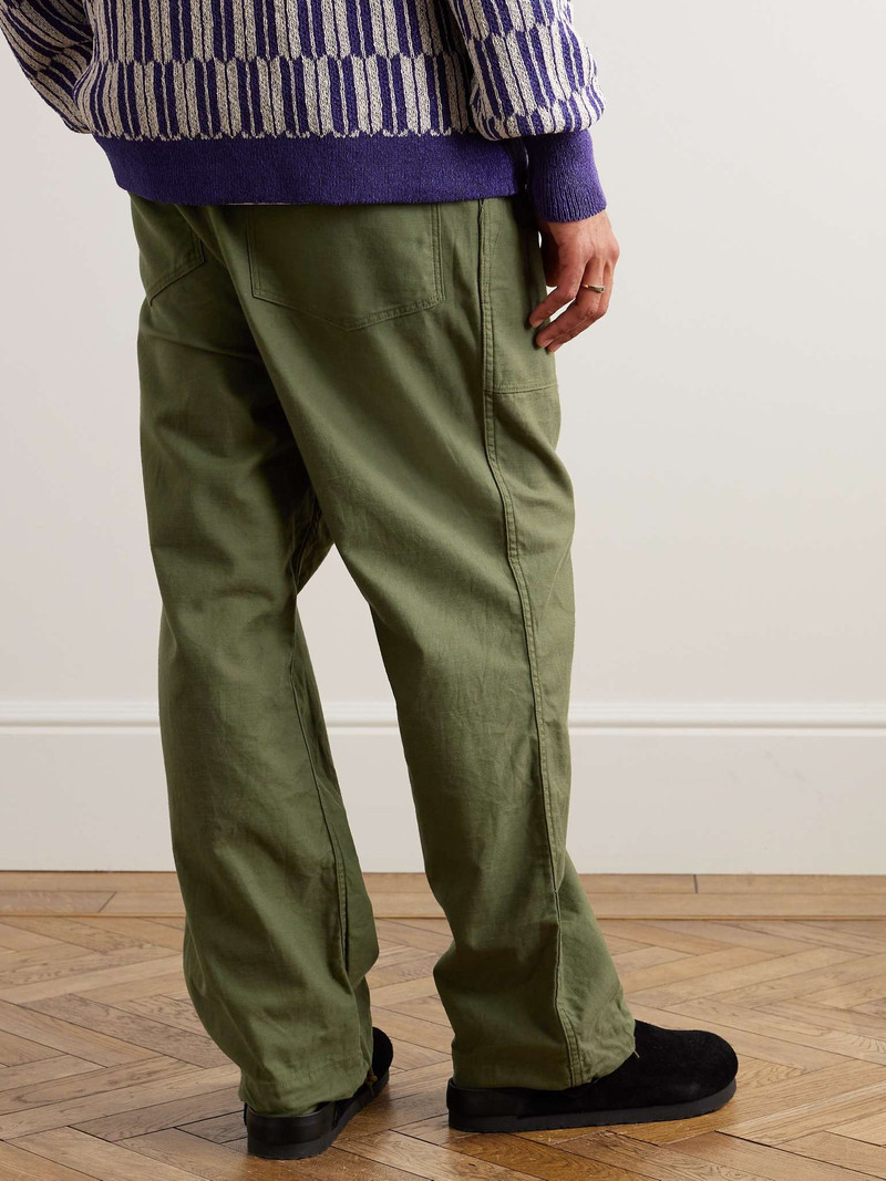 Straight-Leg Logo-Embroidered Cotton-CanvasTrousers 4