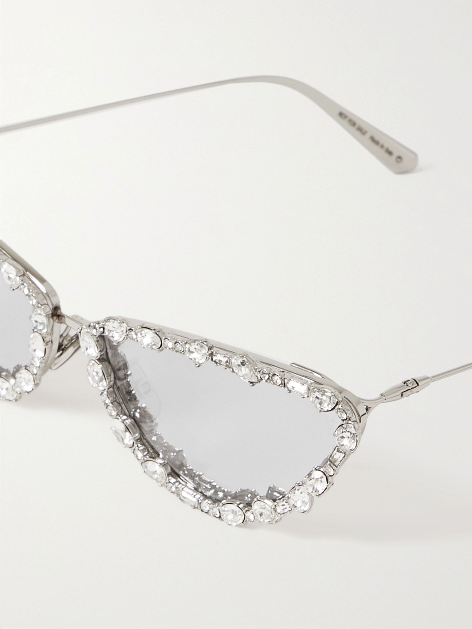 MissDior B1U cat-eye crystal-embellished silver-tone sunglasses Silver - 4