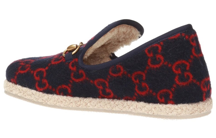 (WMNS) Gucci Wool Loafers 'Navy' 575850-G3840-4166 - 3