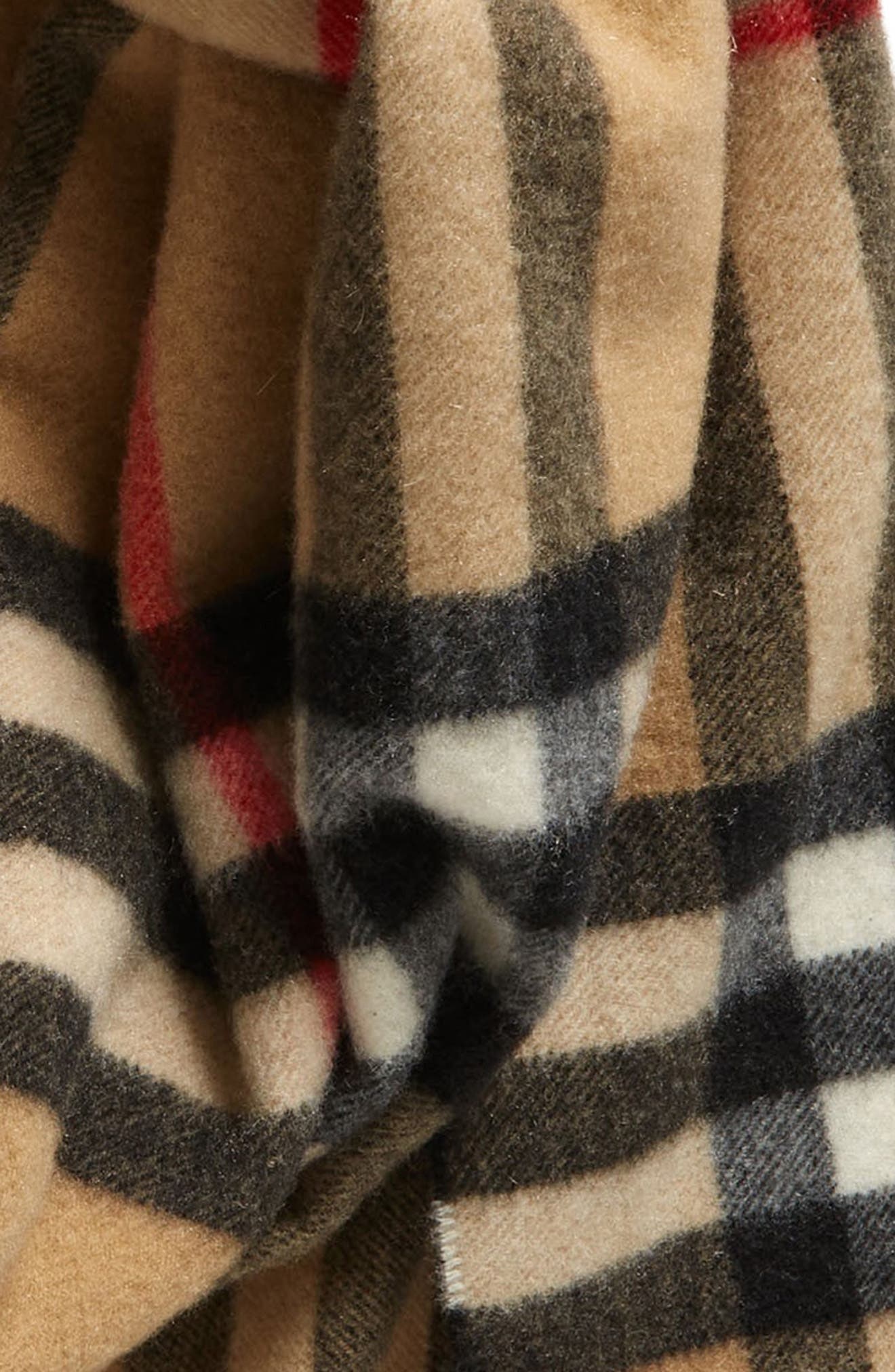 burberry Giant Check Washed Cashmere Scarf in Archive Beige at Nordstrom - 4