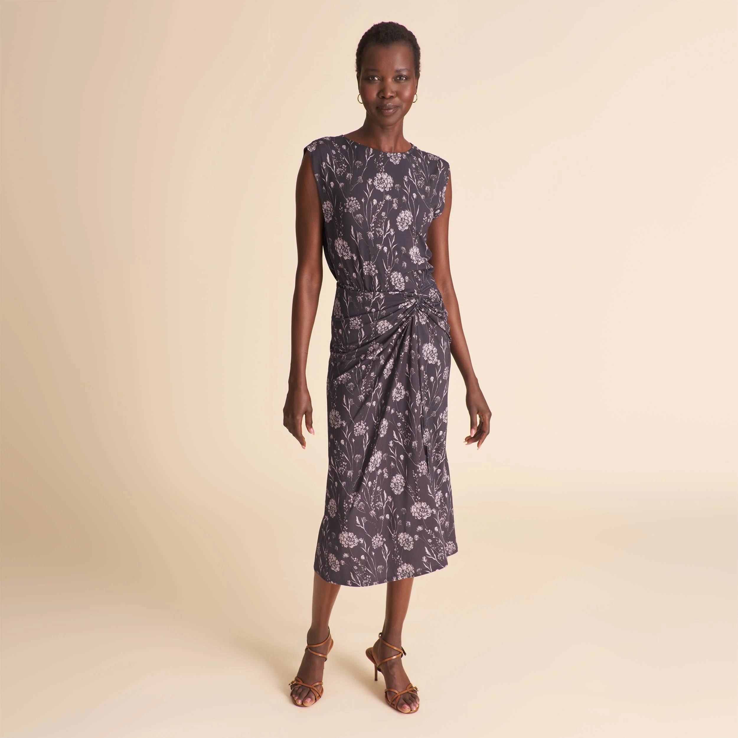 Zita Drape Dress - Light Printed Jersey - 1