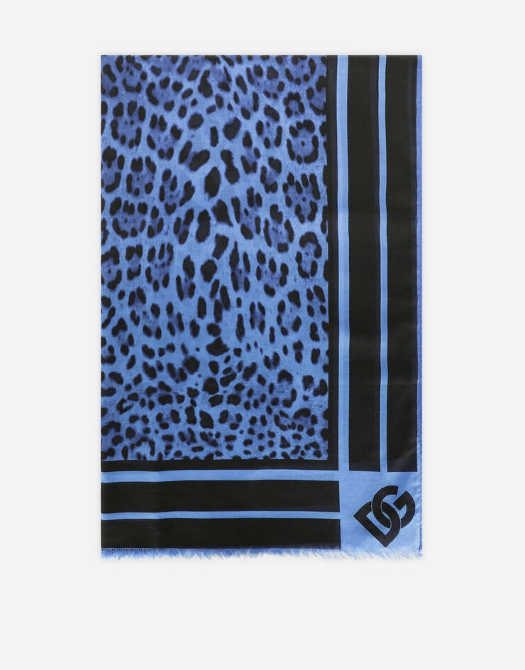 Neon leopard-print cotton sarong (110 x 190) - 1