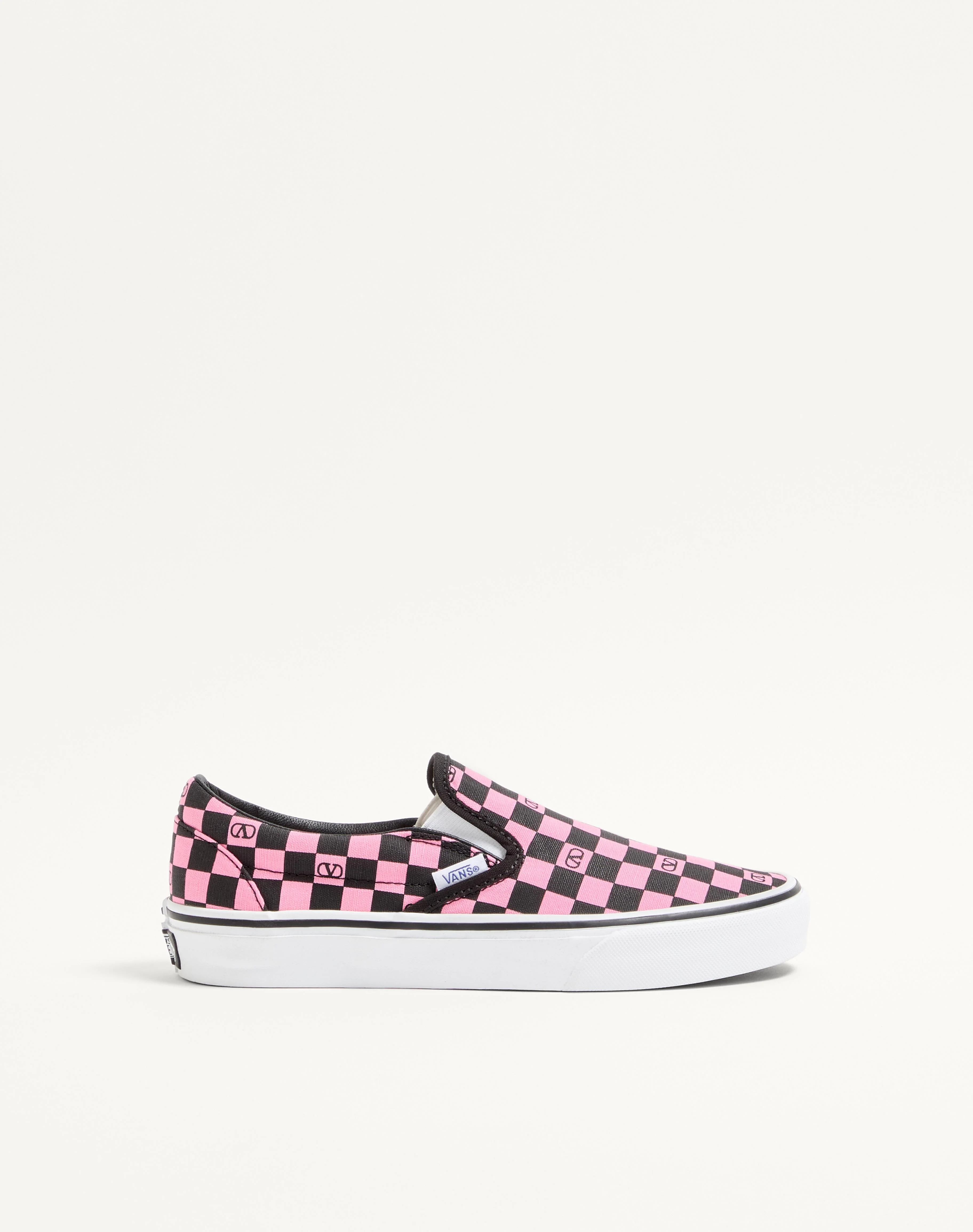 VALENTINO GARAVANI AND VANS SLIP-ON SNEAKER IN FABRIC WITH VLOGO CHECKERBOARD PRINT - 1