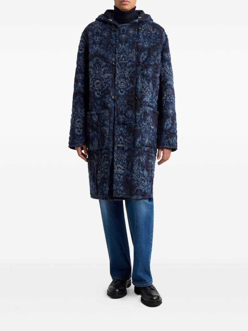 Etro paisley quilted hooded coat outlook