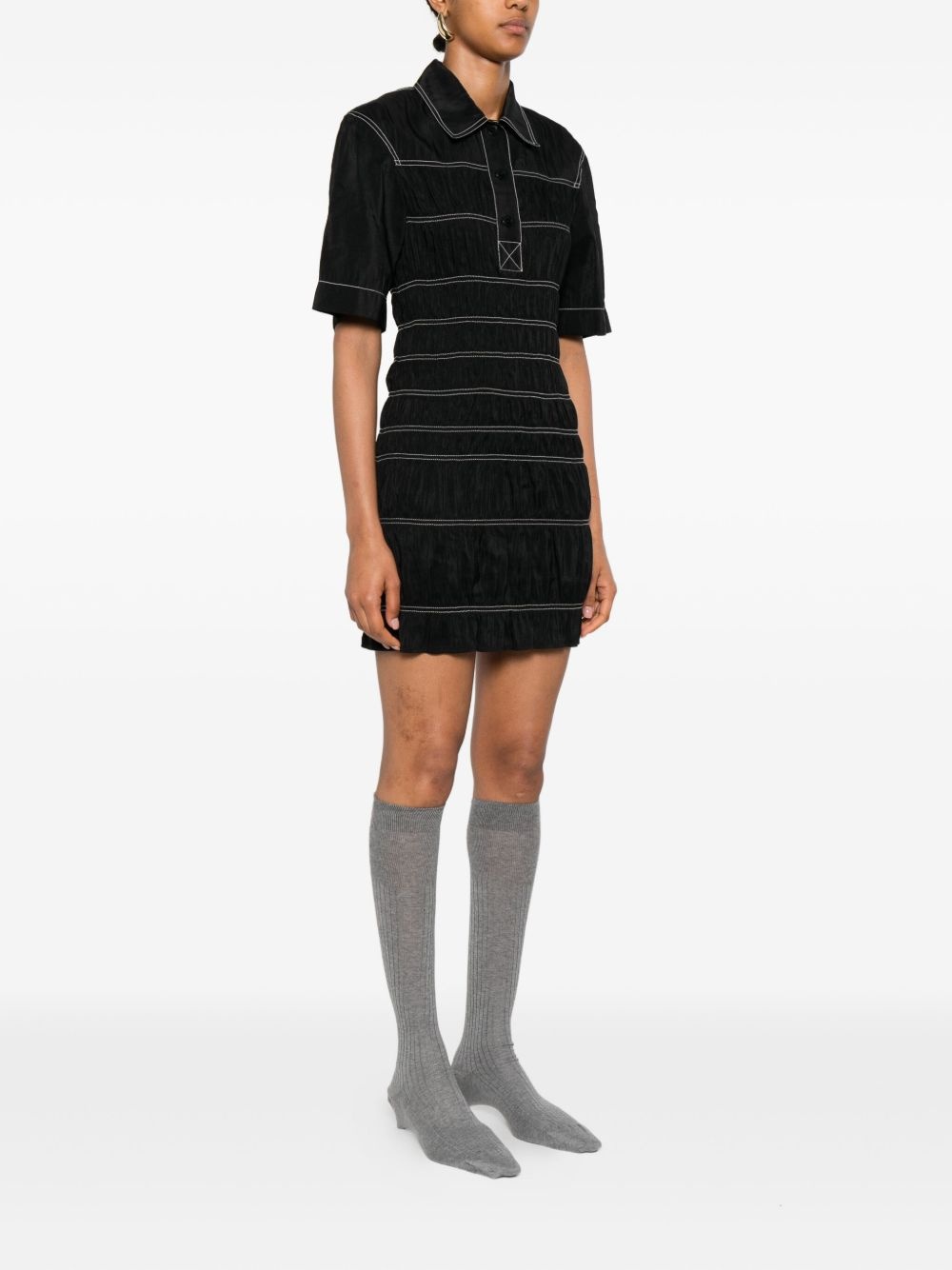 smocked-detail dress - 3