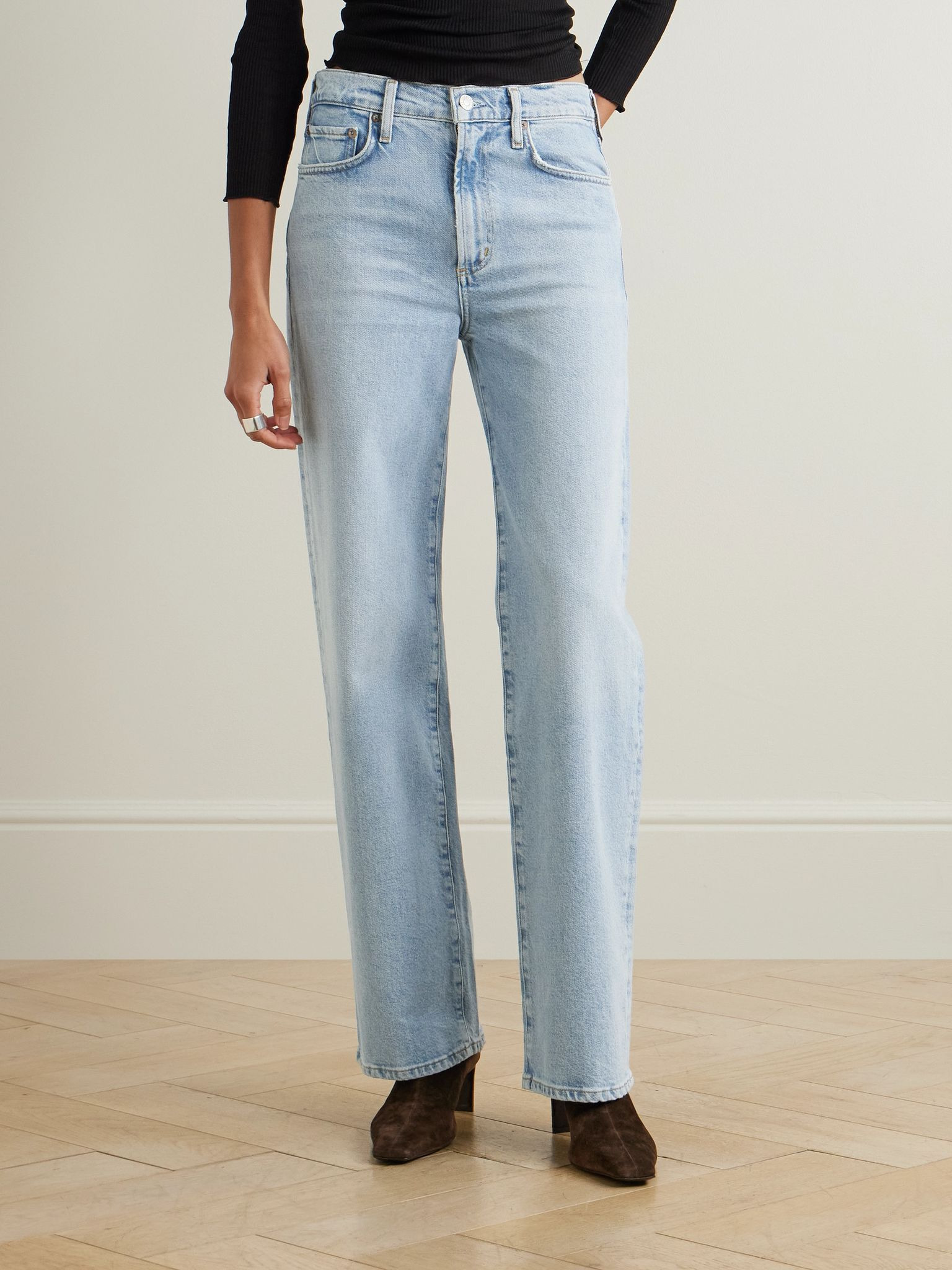 Harper mid-rise straight-leg jeans Light denim - 3