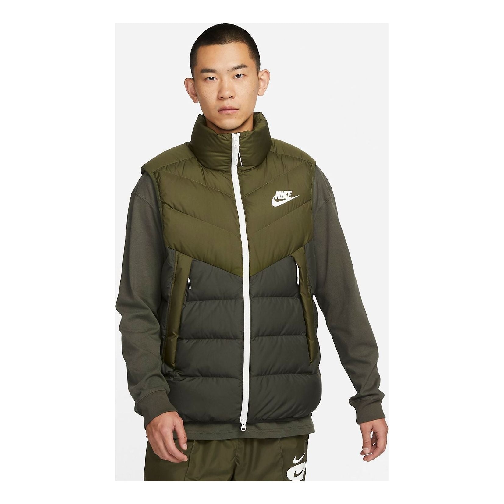 Nike Windproof Warm Stand Collar Down Vest 'Green' DV0757-326 - 4