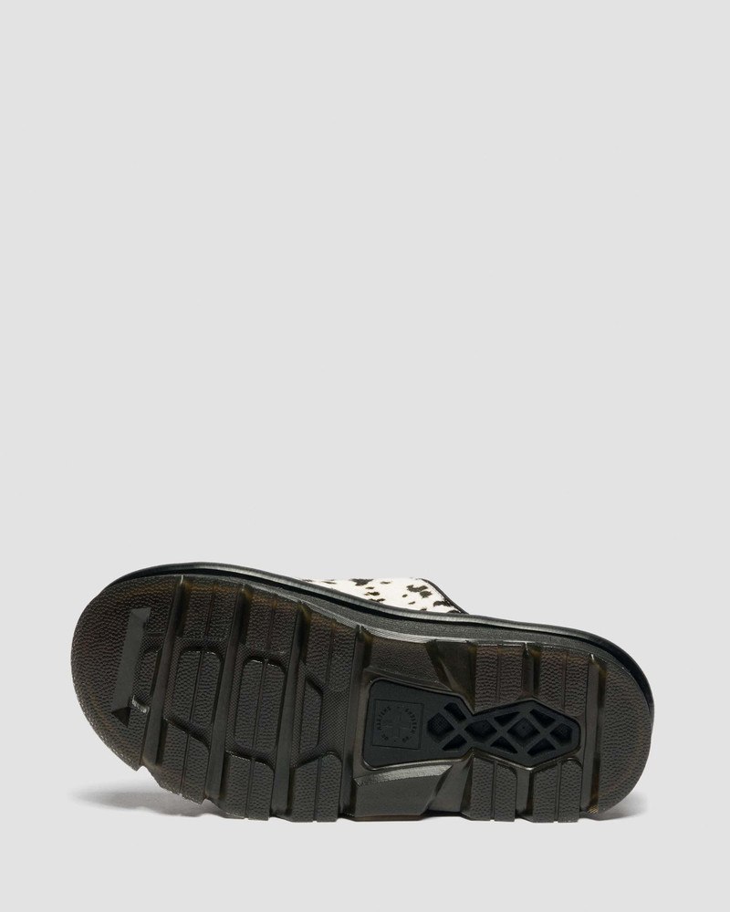 Zebzag Slides Dalmatian Hair On Leather Strap Platform Sandals 3