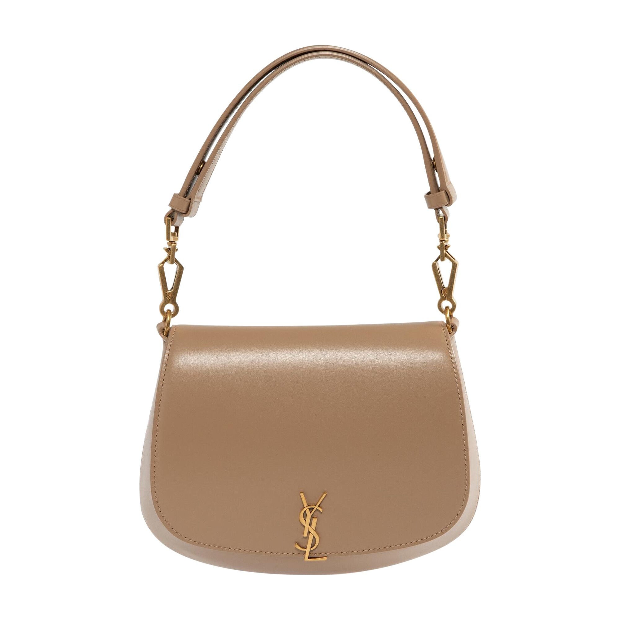 Saint Laurent Voltaire Leather Top Handle 'Dark Toffee' - 1