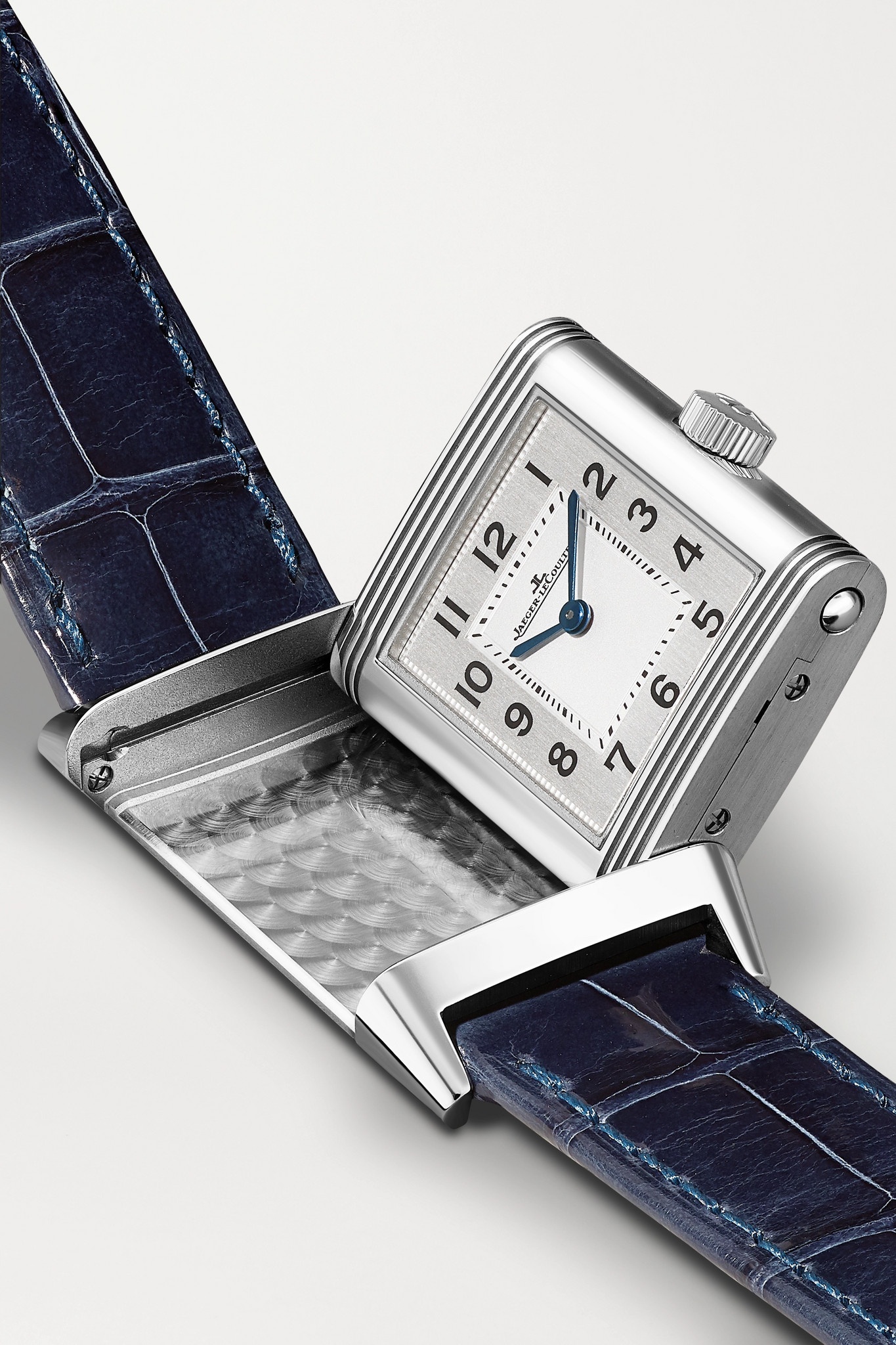 Reverso Classic Small 35.8mm x 21mm stainless steel and alligator watch - 6