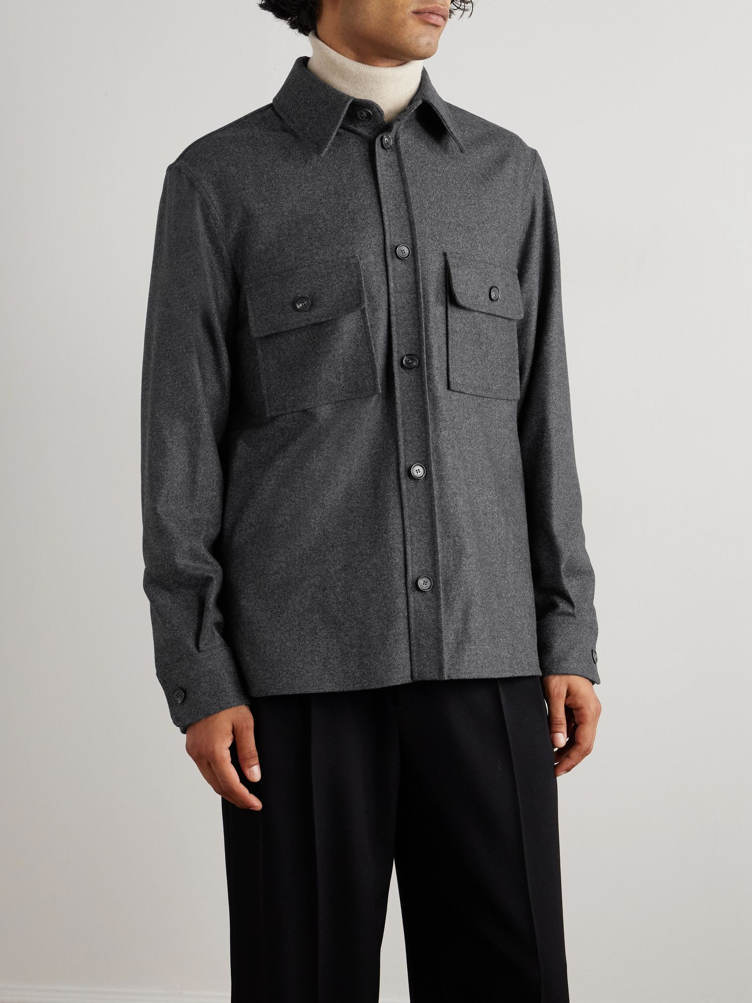 Jim Wish® Flannel Overshirt Gray - 3