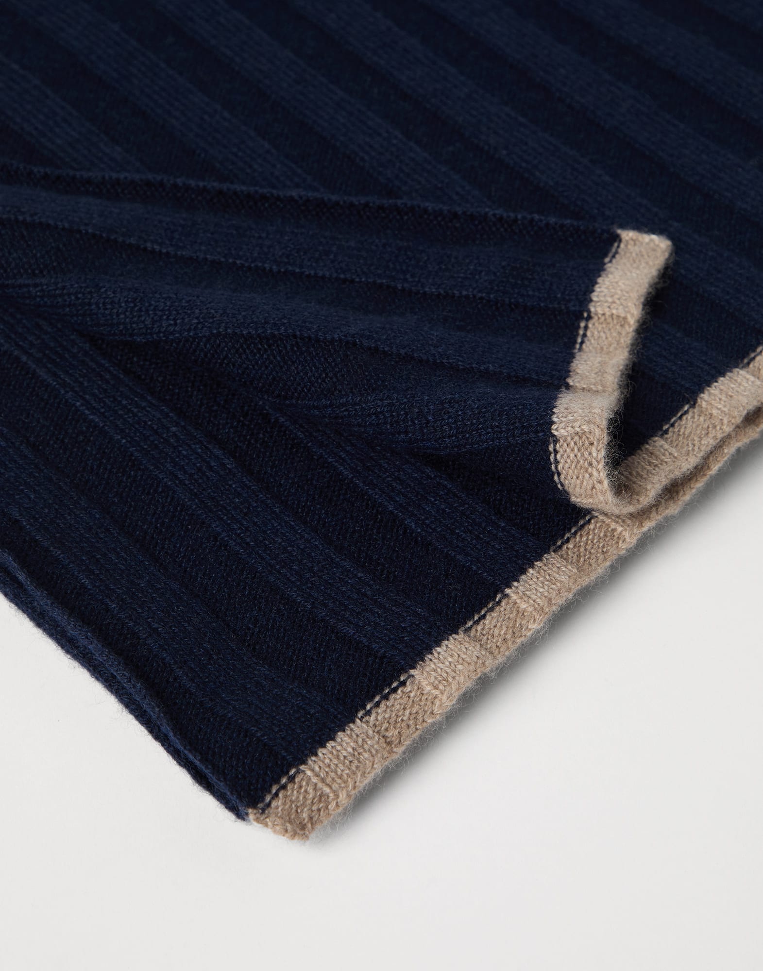 Cashmere rib knit scarf - 3