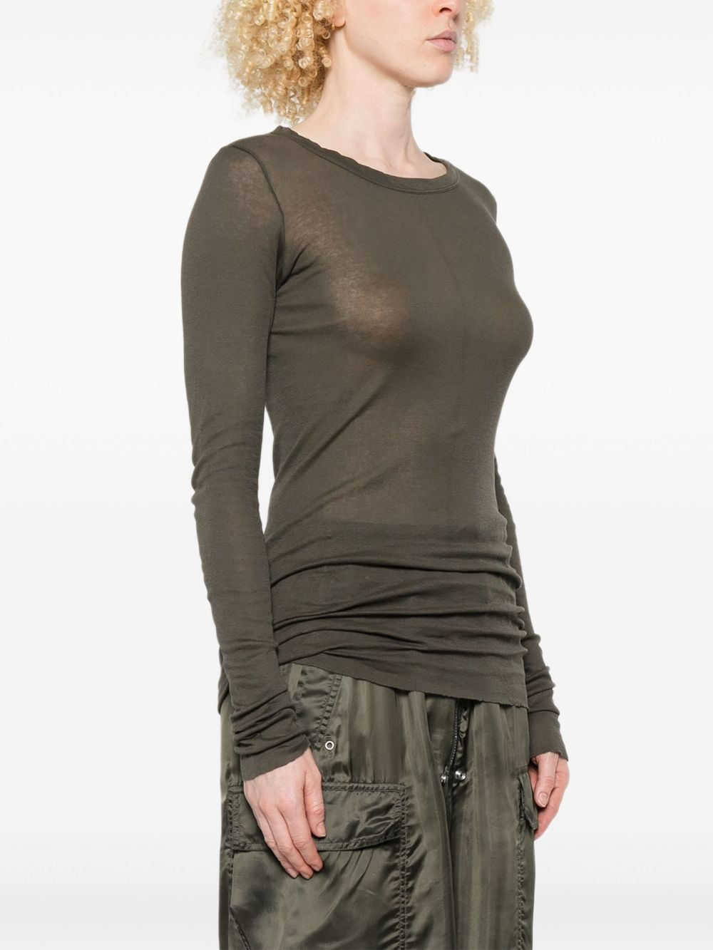 raw-edge long-sleeve T-shirt - 3