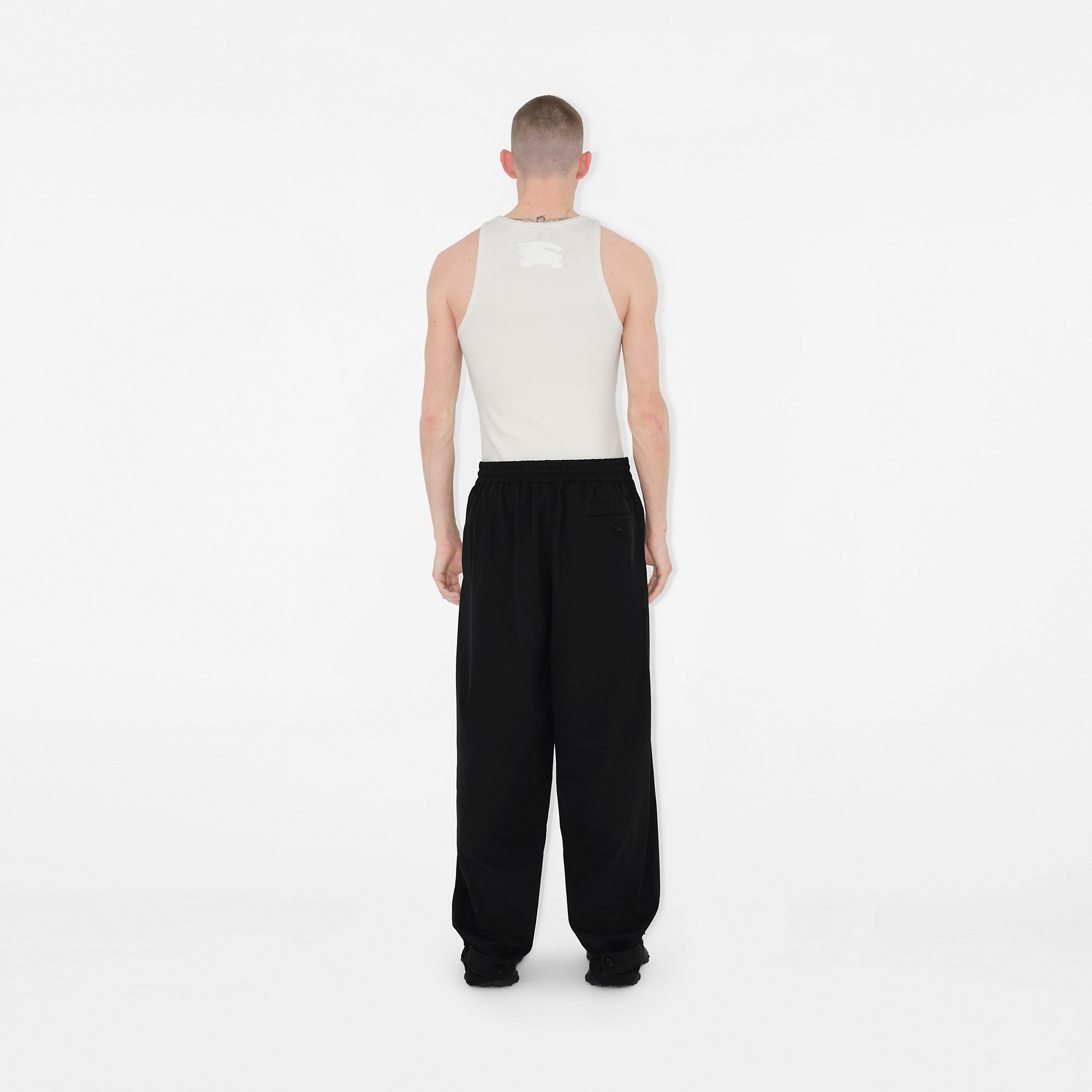 Cotton Blend Tailored Trousers - 4