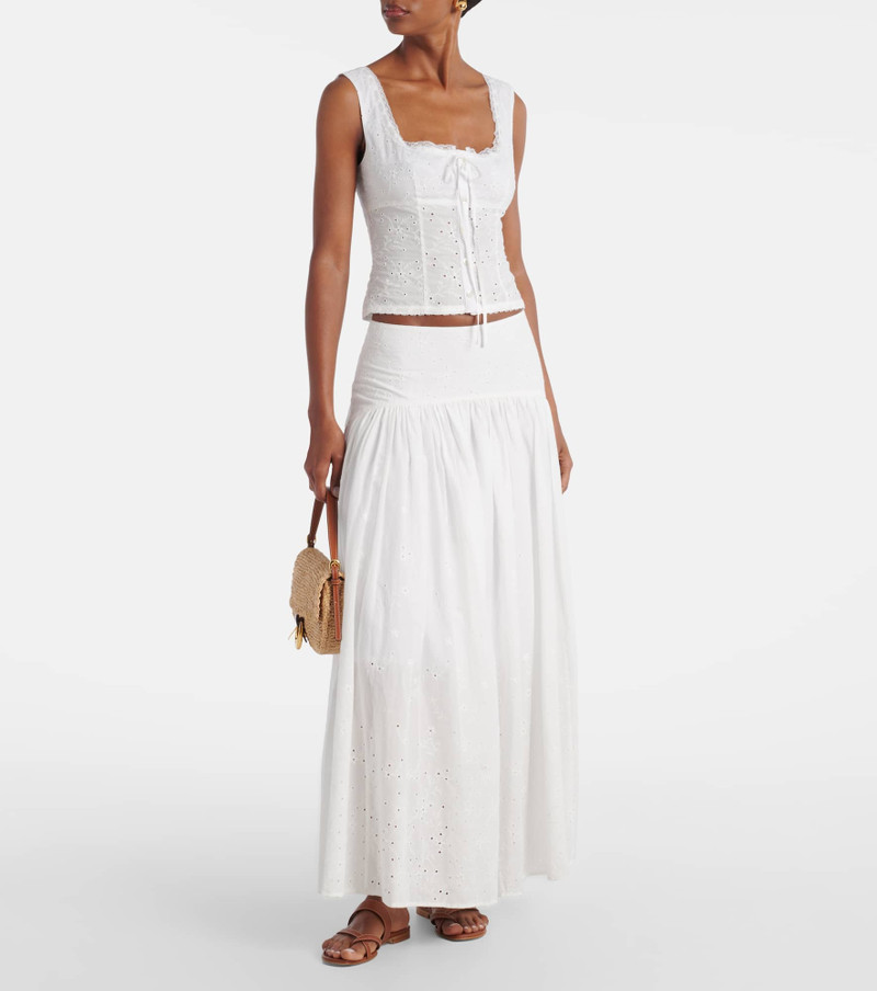STAUD Procida pleated cotton maxi skirt outlook