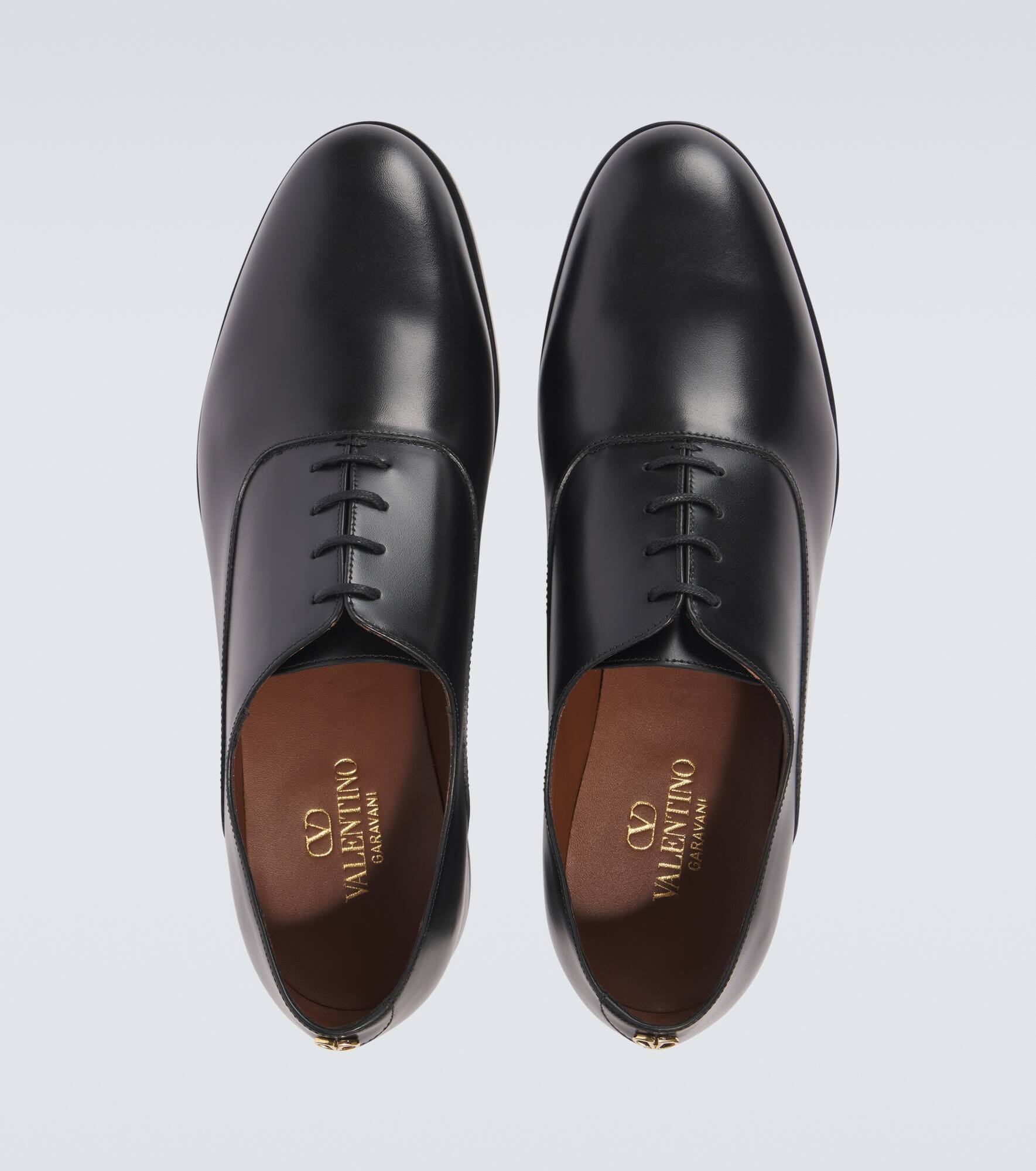 Mini VLogo Signature leather Derby shoes - 4