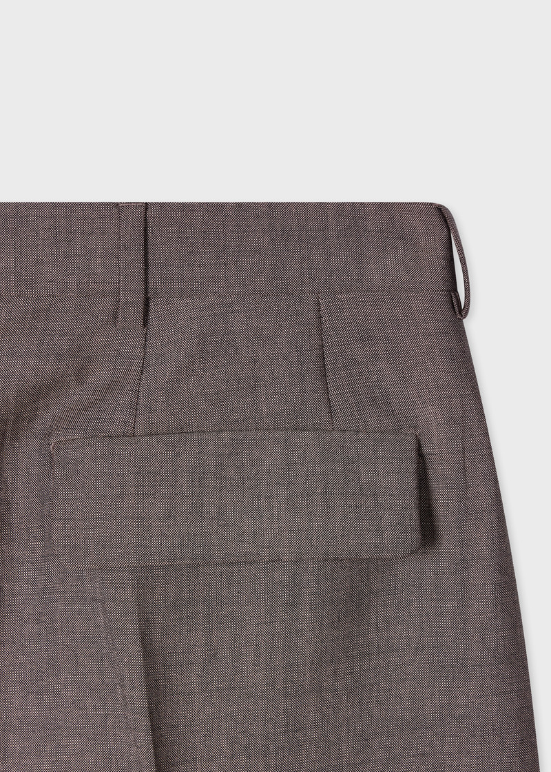 Brown Wool-Mohair Pleated Shorts 3